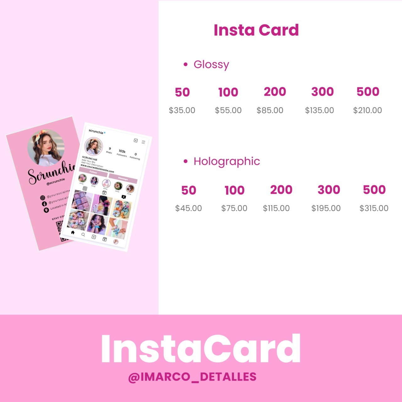 Insta Card Tarjeta de Presentación