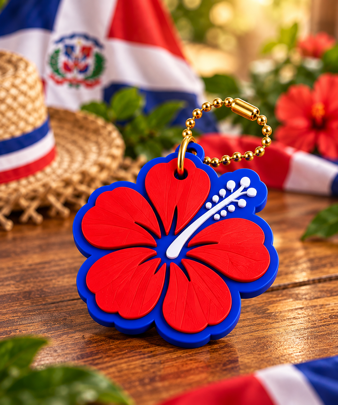 Llavero Abrelatas Flor de Cayena 3D | Hibiscus Keychain