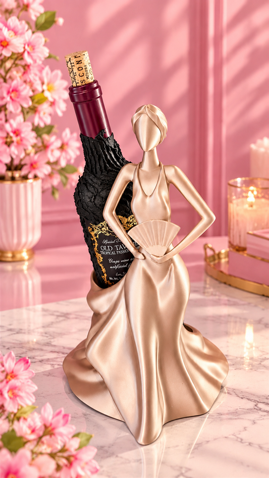 Portabotella de Vino Mujer Elegante Impreso en 3D – Soporte Decorativo para Botella y Decoración del Hogar